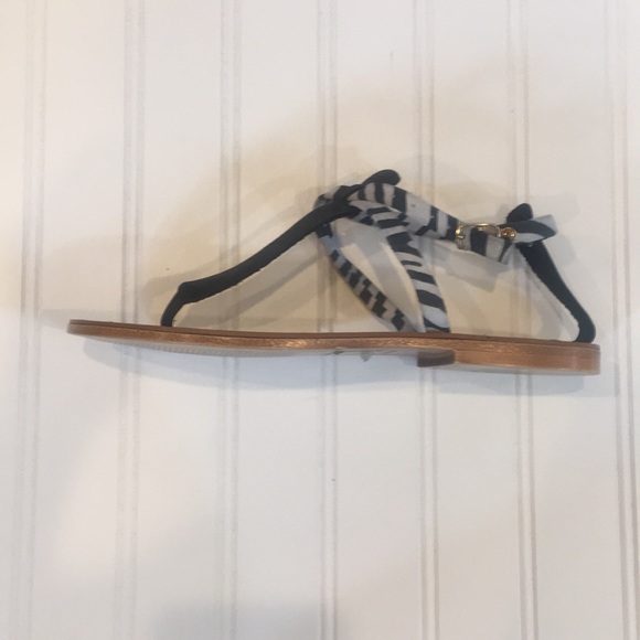 Niccolo Vacari Black Gray Zebra Flat Sandals - Picture 6 of 8